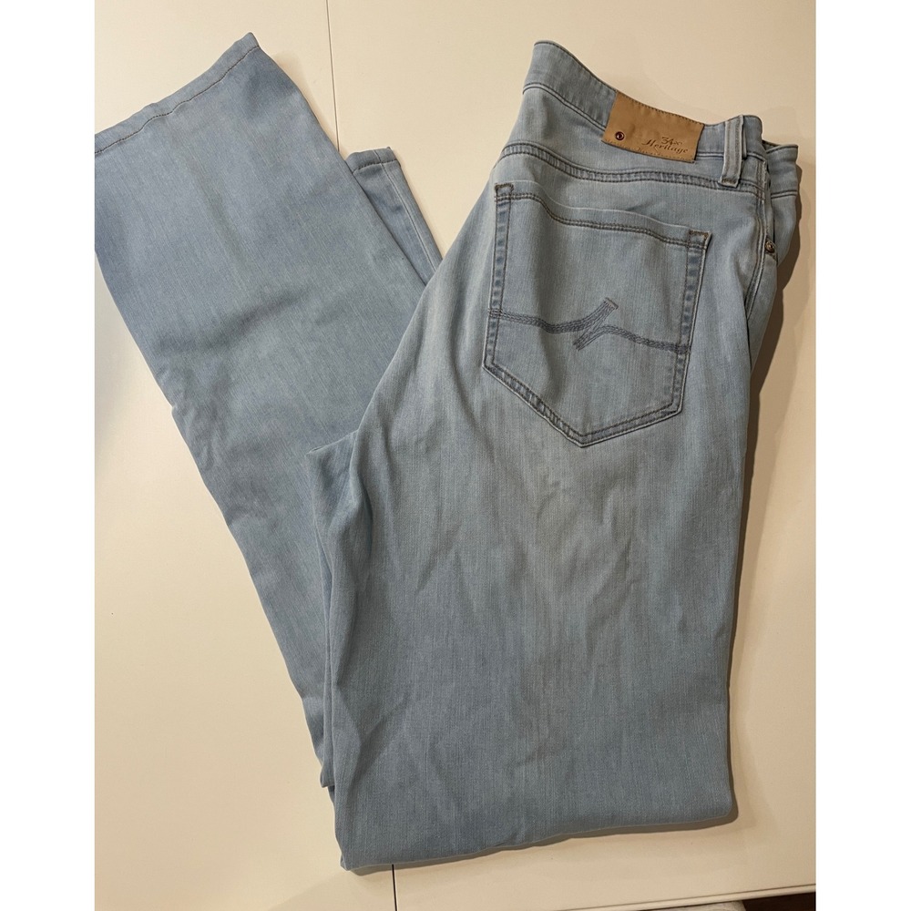 34 Heritage Charisma Mens 36x34 Light Wash Blue Comfort Rise Straight Leg Jeans